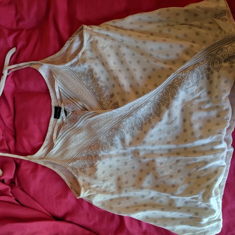 Cream and grey tank top